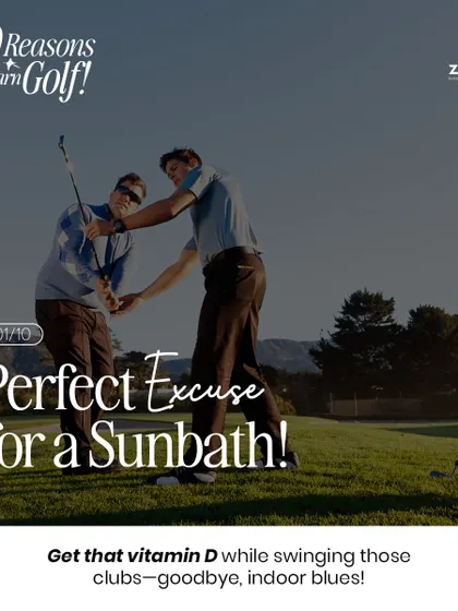 A session on our sunny range is the perfect excuse for a sunbath. Get your dose of vitamin D while enjoying the game.