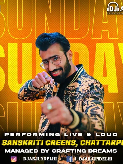 A poster for a Sunday show, my second of the day. My passion for music means I bring 100% energy to every single event, no matter how busy the schedule.