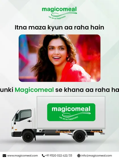 Itna maza kyun aa raha hain? Kyunki Magicomeal se khana aa raha hain! This fun, relatable meme captures the excitement and delight our food brings, waving goodbye to mundane lunches.