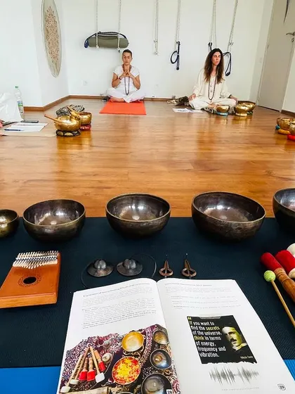 The instruments and training manual for our Casablanca course, with a quote from Nikola Tesla: "If you want to find the secrets of the universe, think in terms of energy, frequency and vibration."