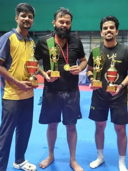 Men's Doubles Group A, B, & C winners and semi-finalists.