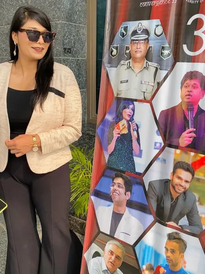 Posing next to the event banner at the University of Delhi, where I was featured as a guest speaker alongside esteemed professionals. It is an honor to be included in such distinguished company.