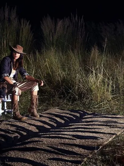 A throwback to an early editorial shoot where we created a rugged, outdoor scene for a luxury rug. This demonstrates our long-standing commitment to crafting unique, story-driven visuals for our clients.