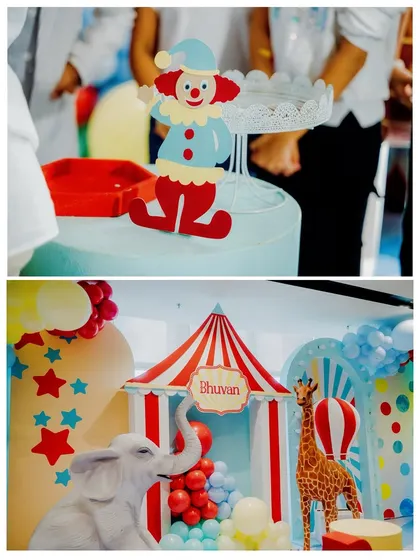 A duplicate image of the fun and colorful circus party setup.