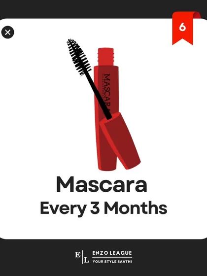 Mascara has the shortest shelf life of all makeup products. Because it's used so close to your eyes, you must replace it every three months to prevent eye infections.