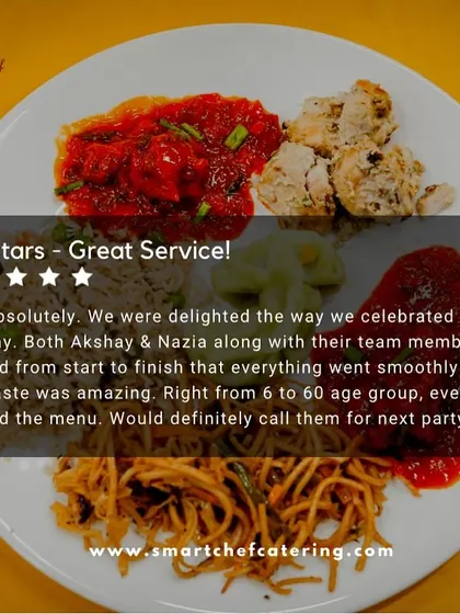 We were delighted to cater for Viha's birthday and ensure everything went smoothly. It's great to know that guests from every age group relished the menu.