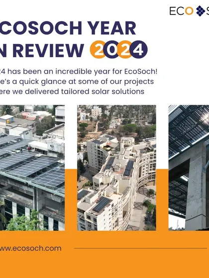 A "Year in Review 2024" graphic, showcasing a collage of our projects from the year. It serves as a thank you to our clients and a summary of our tailored solar solutions.
