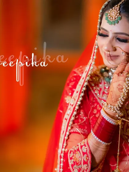 A close-up of the bride getting her final touches, a beautiful and intimate getting-ready shot.