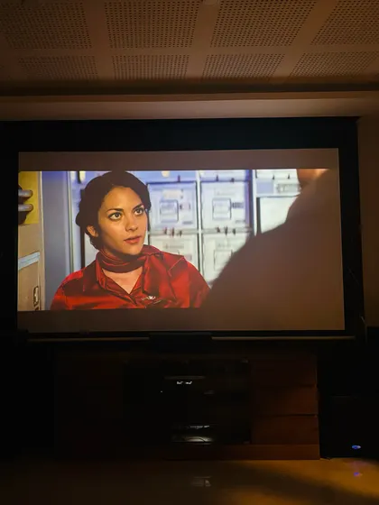 The color and detail on this screen are incredible, even with some ambient light. A properly calibrated projector and screen combination ensures that you see the movie exactly as the director intended, with deep blacks and vibrant colors.