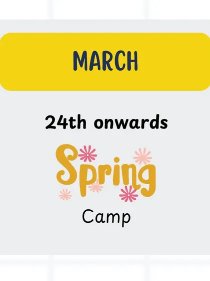 Our Spring Camp begins from March 24th onwards. A perfect activity for the school break.