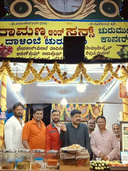 Visiting my dear friend Paramesh's 'Ramanna Churumuri' stall at the Mysore exhibition. Even small businesses deserve a shout-out. The churumuri was delicious.