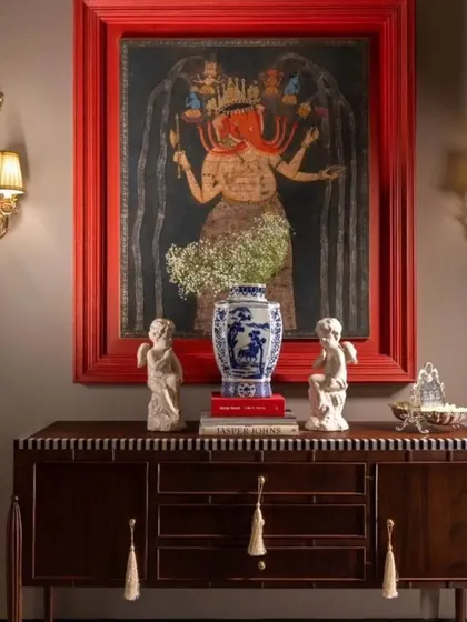 This piece is part of our "Dopamine Decor" trend, using bold colors and striking imagery to create a happy and energetic atmosphere. The vibrant red frame makes the artwork pop, turning the wall into a source of joy.