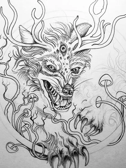 A progress shot of the Fenrus wolf.