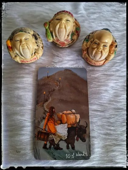 If you picked card 3 for September, the 10 of Wands, the message is about responsibility and burden. It's a reminder not to take on more than you can handle and to make time for rest.