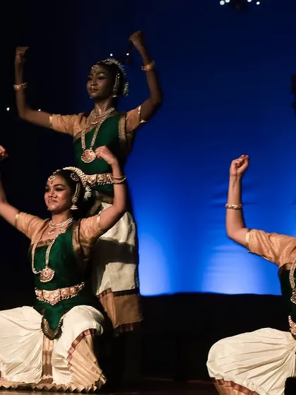 A powerful group pose, showcasing the strength and energy of the dancers.