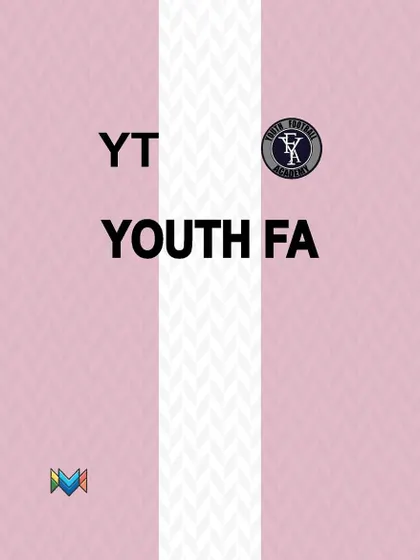 A preview of our pink and white jersey design. This kit combines a clean aesthetic with our official academy branding, worn by teams in various leagues.