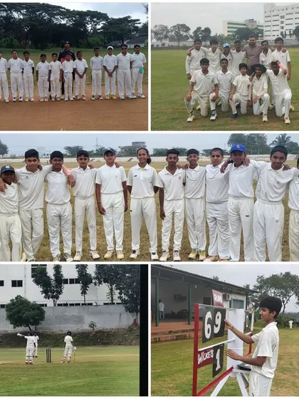A collage summarizing our successful tours to Hassan (U-14), Arsikere (U-16), and Kunigal (U-17), showcasing the breadth of our tour program.