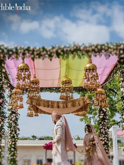 A beautiful mandap shot from a Jaipur wedding, featured by Incredible India to showcase the elegance of traditional ceremonies.