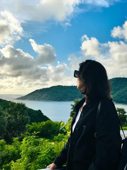 Taking a moment to breathe deep and soak in the view while traveling in Thailand. Fitness gives me the freedom to travel solo and be fully present in beautiful moments like this.