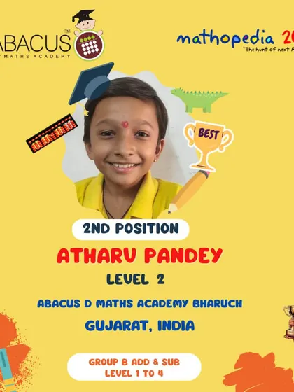 Atharv Pandey from Bharuch, Gujarat, securing a commendable 2nd Position.