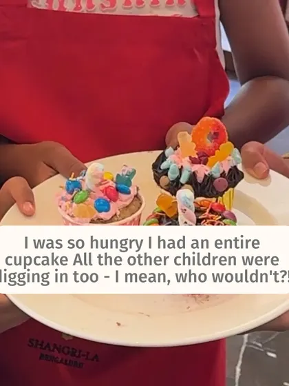 Even I was hungry and had a whole cupcake! It's completely normal for kids to enjoy treats, which is why her choice to wait was so surprising to me.