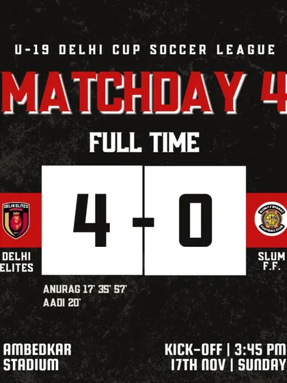 A 4-0 victory on Matchday 4 of the U-19 Delhi Cup Soccer League.