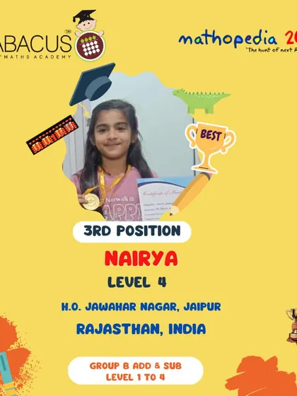 Nairya from our Jaipur head office, proudly displaying her medal for 3rd Position.