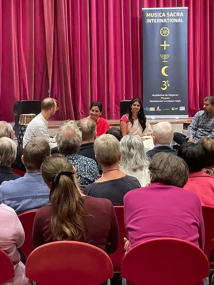 A view from the audience during my workshop in Germany. It is so rewarding to see people from different backgrounds completely engaged in learning about Carnatic music.
