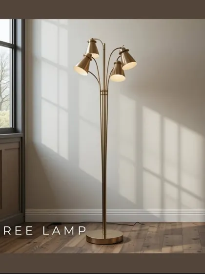 A tree lamp is a versatile lighting solution, featuring multiple adjustable heads that can illuminate different parts of a room simultaneously. It is perfect for adding layers of ambient light to a living space.
