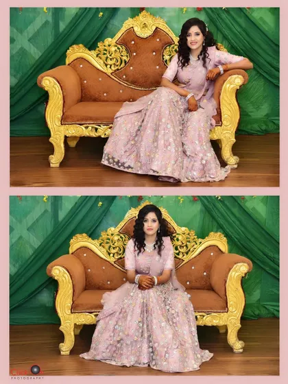 A collage showing two different poses from the same engagement event, giving a sense of the variety of shots we capture.
