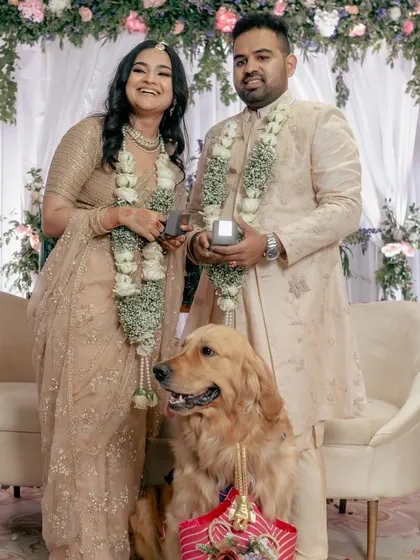When your family includes a furry best friend, they are part of the story. Capturing this beautiful couple with their beloved dog was a moment of pure, wholesome love.