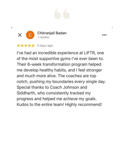 Chitranjali's 6-week journey led to a 4.2 kg weight loss and a 9-inch reduction. She developed healthy habits and feels stronger and more alive, thanks to top-notch coaches who pushed her boundaries daily.