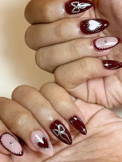 A different view of this unique red and silver chrome set, showing off the mix of sweet and tough design elements.