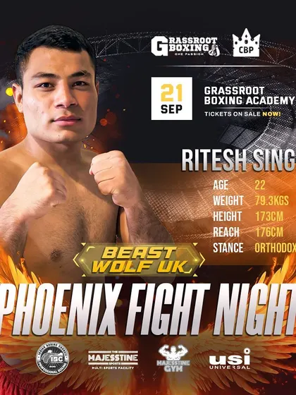 "Beast Wolf UK" featured on our Phoenix Fight Night poster.