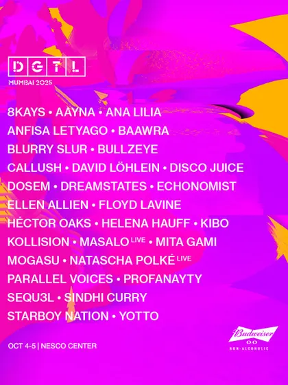 The lineup for DGTL India. It's always a pleasure to be part of this massive festival with a well curated lineup and an amazing team.