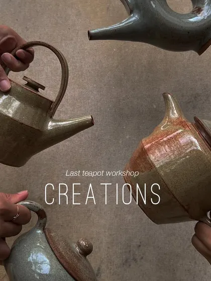 These stunning teapots were created in our last teapot making workshop. The class covers everything from form and function to handle and spout placement, resulting in beautiful, usable art.