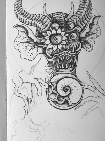 A progress shot of the "short-lived romance" piece.