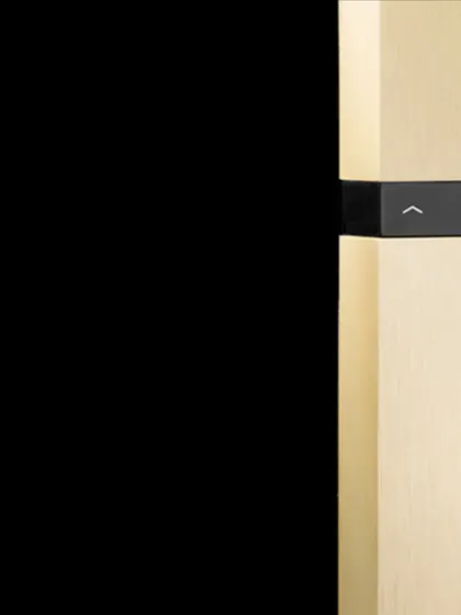 A close-up of a Basalte keypad, showing its minimalist design and subtle backlighting for easy use day or night.