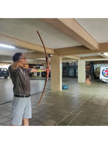 This student is a great example of the focus we cultivate. He is lining up his shot with patience and precision.