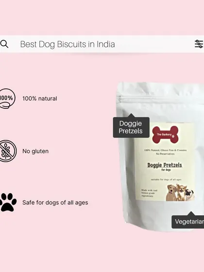 Searching for the best dog biscuits in India? Look no further. My Doggie Pretzels are 100% natural, gluten-free, vegetarian, and safe for dogs of all ages, meeting all the criteria for a healthy, nutritious treat.