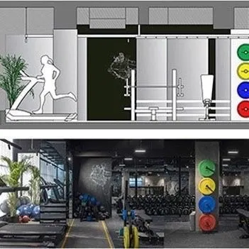 From concept to reality at the MMA Matrix Gym. This comparison shows how our initial architectural drawings for the cardio and weightlifting areas were brought to life.