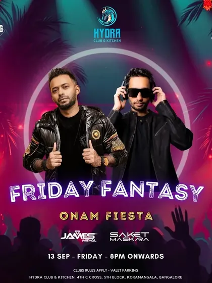 For this "Onam Fiesta," we promised a mix of Chenda beats and Bollywood hits, creating a unique fusion that celebrates the festival with a party twist.