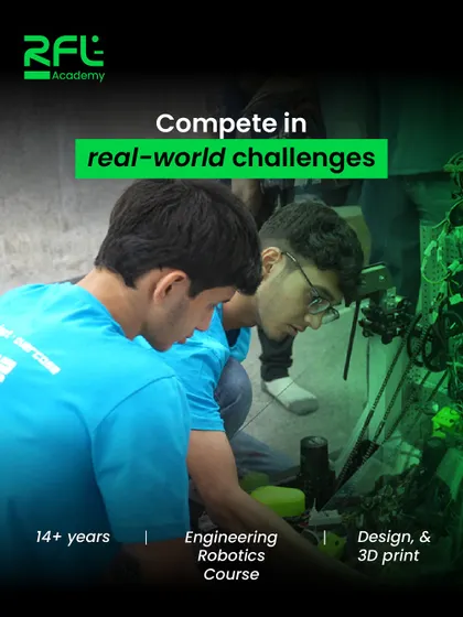 For our most advanced students aged 14 and above, our Engineering Robotics Course prepares them to compete in real-world challenges using skills in design, 3D printing, and advanced programming.