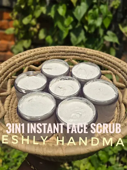 This scrub is a complete mini-facial at home. It cleans, exfoliates, and acts as a mask to give you clear, relaxed skin.