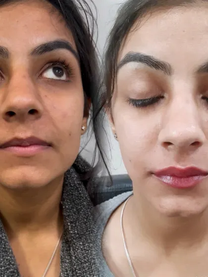 Wake up with a perfect, natural-looking pout. This before and after shows the beautiful results of my Lip Blush service, which adds a lasting tint and definition to enhance your lips' natural shape and color.