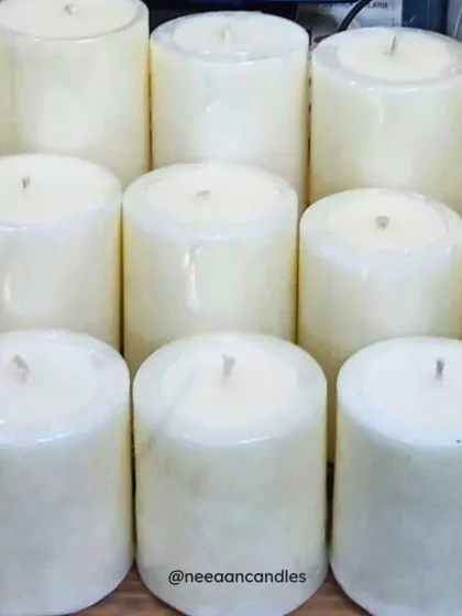 Candle game strong. These creamy white pillar candles are ready to bring cozy vibes and calm nights to your space.