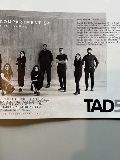 **TAD50 Feature:** Our team featured in the TAD50 publication. The quote reflects our core belief: "We stand for architectural processes that are democratic in nature and adopt a non-hierarchical approach to research and design."