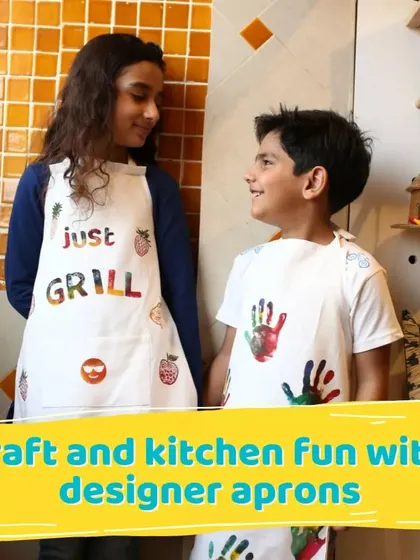 Crafting their own designer aprons. This activity is not only fun but also practical, as kids can use their creations for future art projects or even helping in the kitchen at home.