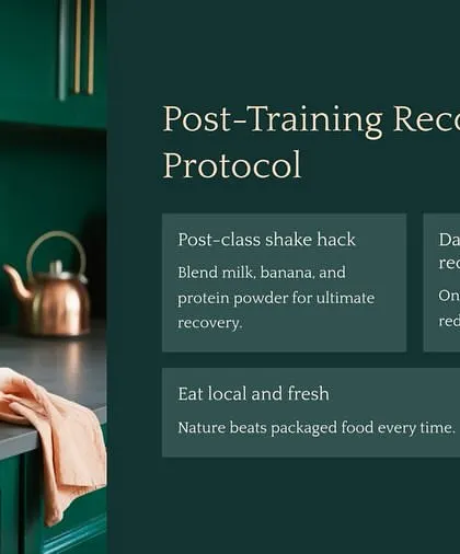 Your post-training recovery is critical. A simple protein shake can help your muscles repair, while a small piece of dark chocolate can reduce inflammation. Always prioritize fresh, natural food.