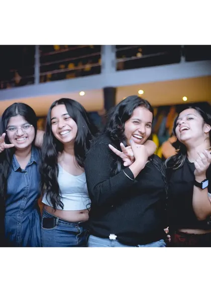 All smiles from the squad. This is what a successful night looks like.